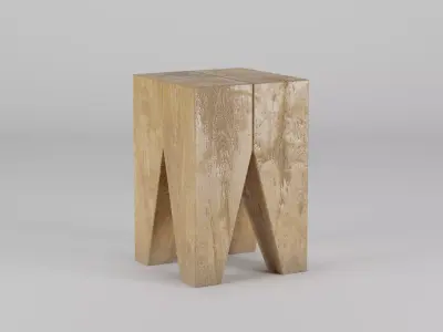 Mars Angled Stump Side Table 30x30x45 Free low-poly 3D model