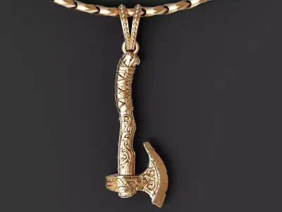 Pendant Axe Silver Gold  Print 3D print model