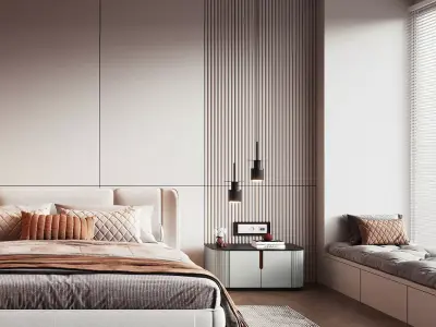 Modern luxury style bedroom 3D model  3D model