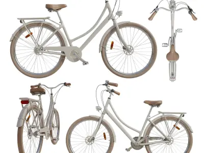 City bike retro 3D model