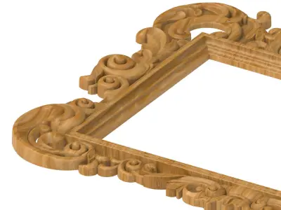 Carved picture frame STL 3D model 129