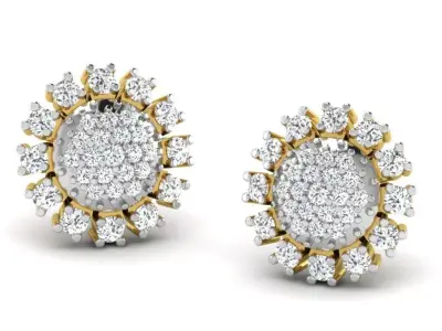 Gold Diamond Women Earring 3D print Model 3D print model get