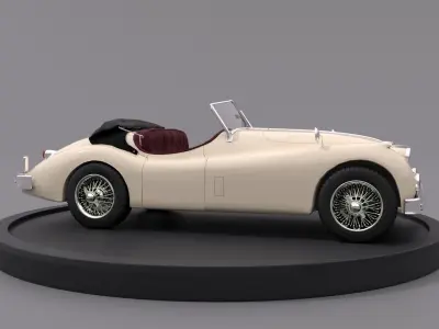 jaguar xk 140  Low-poly 3D model