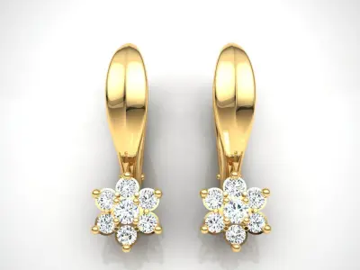 Earring E13 The luxury female earring with gems 3D print model