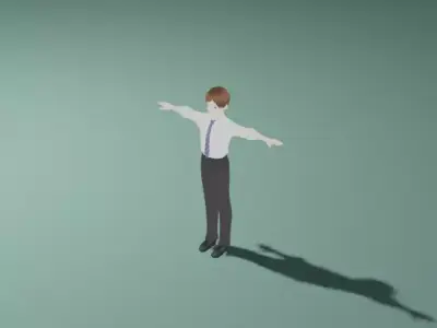 Anime Man Character - Teacher Style Low-poly 3D model