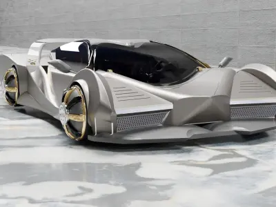 Titanium car 3D model