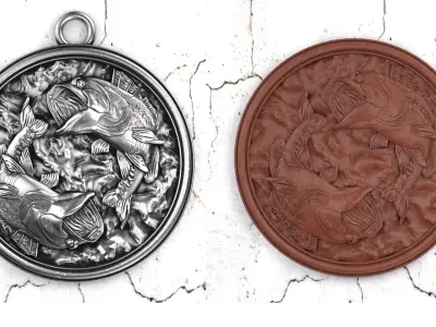 fish-pendant 3D print model