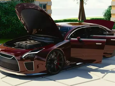 Generic Mid Size 4 Door Sedan With Sport Package Low-poly 3D model