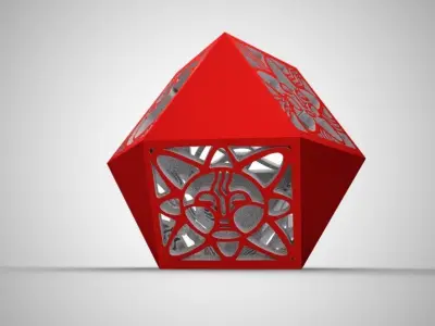 Cuboctahedron paper sculpture 3D print model