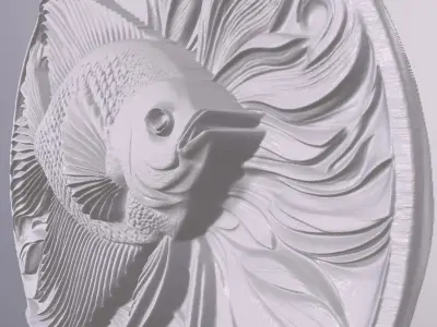 AngelFish 2 basrelief for 3D printing 3D print model