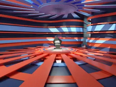 3D Trophy On Stage model 3D model