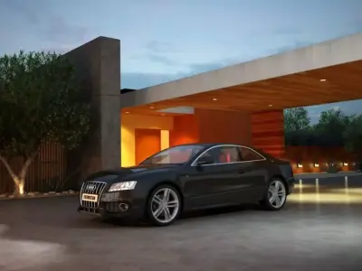 Black A6 Coupe With 20 Rims Sport 3D model