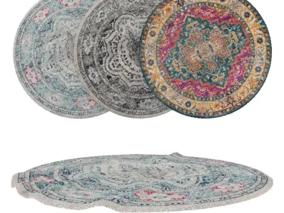 Round Rug Set 162 3D model