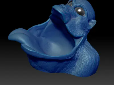 Monkey- Fantasy  with Tongue - STL 3D Print Model Thread Eater 3D print model