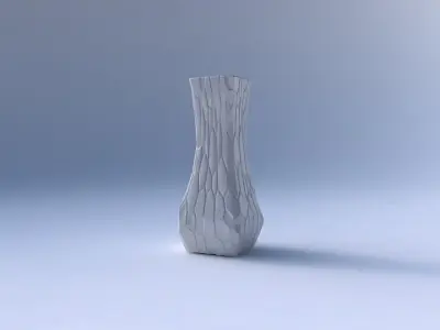 Vase larger opening rectangle with organic cells 3D print model