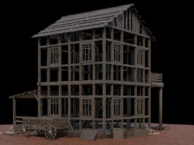 Medieval Village Asset 25- 4K Textures Game Ready Low-poly 3D model