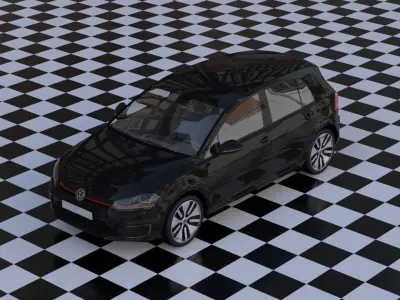 Detailed model  Volkswagen e-golf Low-poly 3D model