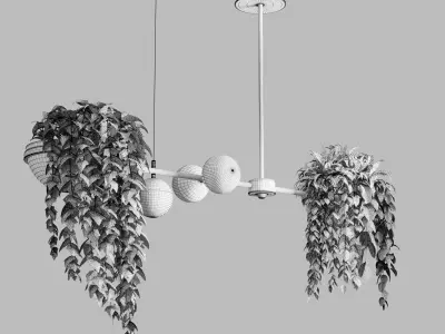 pot light pendant  plant light hanging 03 3D model