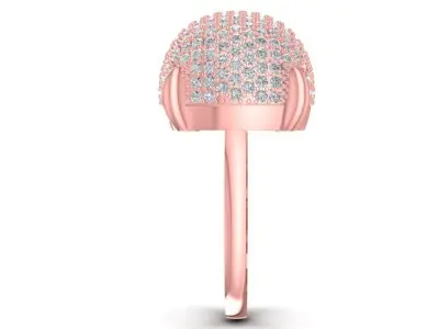 Luxury Square Pave Dome Ring for Women  1538 3D print model