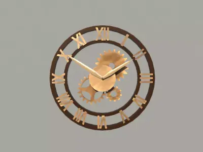 Steampunk Clock Free low-poly 3D model