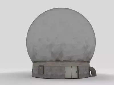 Geodesic Radar Dome Low-poly 3D model