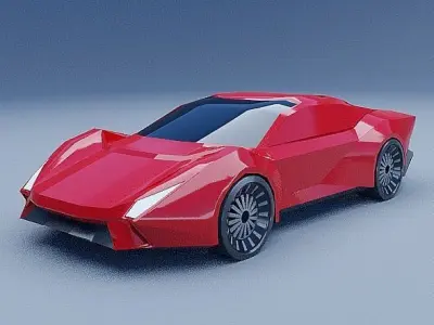 Lowpoly Futuristic vehicle concept Low-poly 3D model