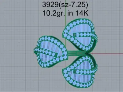 Leaf Diamond Ring 3929 3D print model