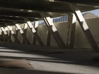 Realistic Under Bridge Scene Blend File and FBX 3D model