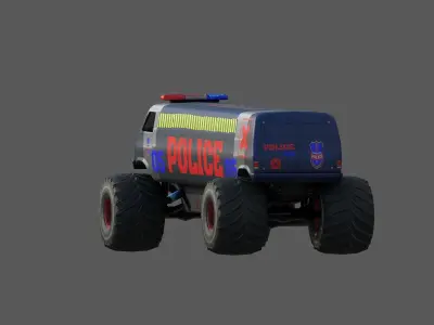 Police Limo Low-poly 3D model
