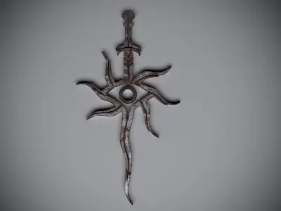 Sword with star Free 3D model
