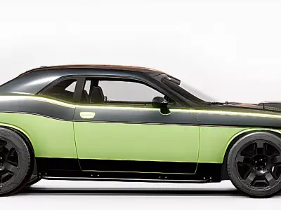 Aggressive Custom Muscle Car 3D Model  Low-poly 3D model