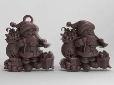 christmas sanda with gifts  3D print model