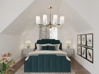 Luxury Four-Bedroom Interior High-End Furniture from Real Stores 3D model