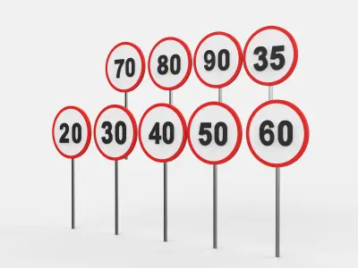 Speed Limit Sign 3D model
