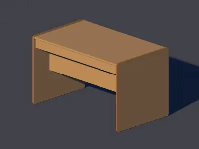 Wood Desk  Free low-poly 3D model