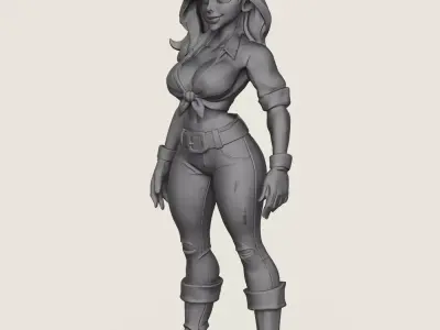 Young Beautiful Girl  3D print model