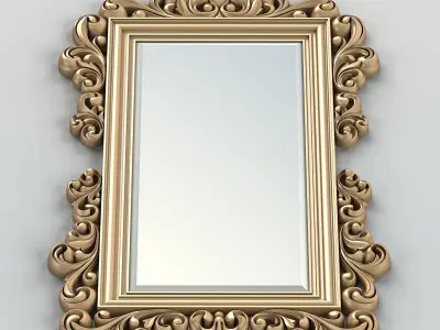 Rectangle mirror frame 011 3D model