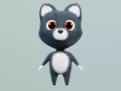cute cartoon cat 3D model