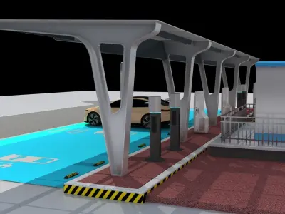 EV Charging Station 2 3D model