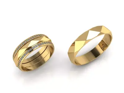 wedding rings 3D print model