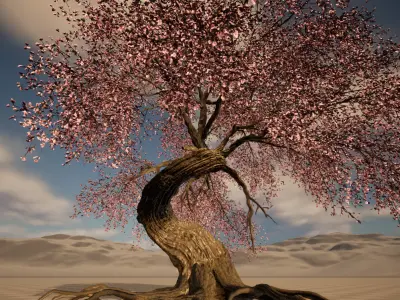 cherry tree Low-poly 3D model