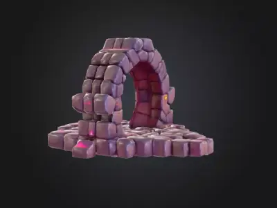 Mystic Stone Archway Low-poly 3D model