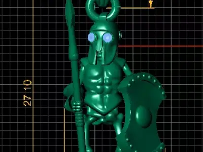 Spartan Warrior Pendant 3D print model