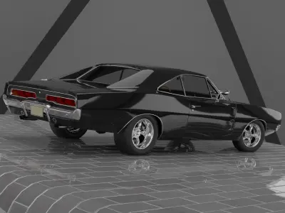 1960s Muscle Car 8 Fully Featured Low-poly 3D model
