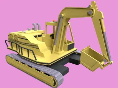 Lowpoly Excavator Low-poly 3D model