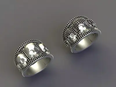 Skull Ring 3D print model