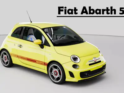 Fiat Abarth 500 Low-poly 3D model
