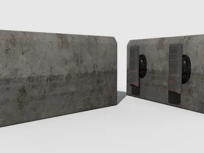 Port concrete blocks Low-poly 3D model