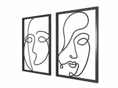 Picture with nonfigurative faces 3D model