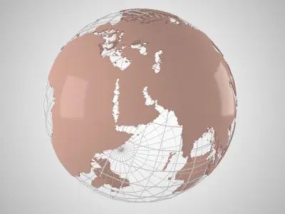 Globe News Skeleton Light Brown 3D model